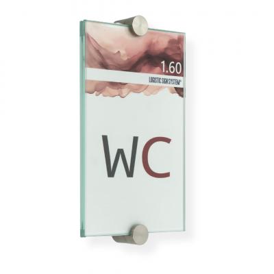 Türschild VITRUM K , Glasschild, Büroschild, Doppelglasschild